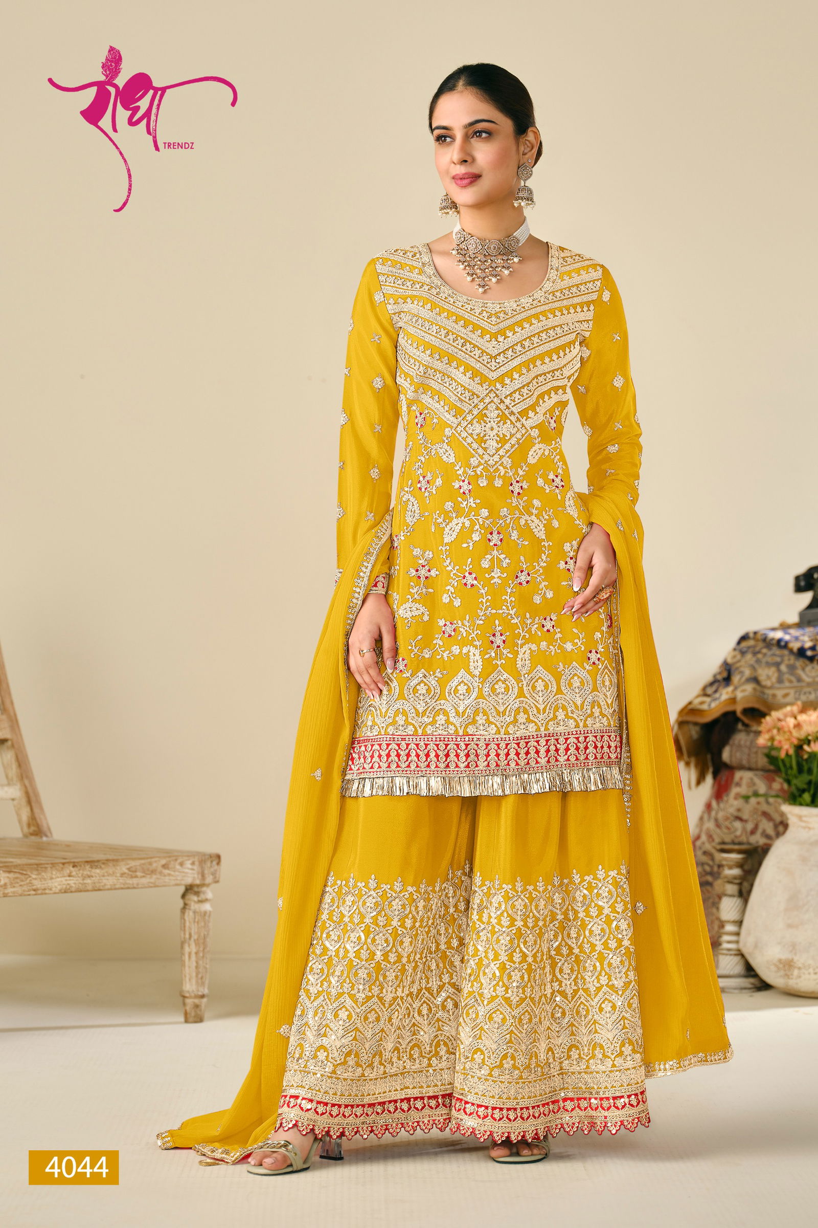 Sonpari By Radha Trendz Chinon Embroidery Readymade Suits Orders In India